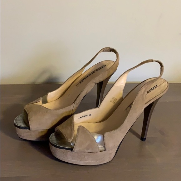 Adolfo Dominguez Tan Suede Heels - Women’s Size 38 - Picture 2 of 7